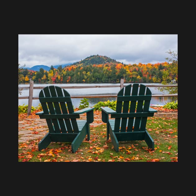 Adirondack Chairs in the Adirondacks. Mirror Lake Lake Placid NY New York by WayneOxfordPh
