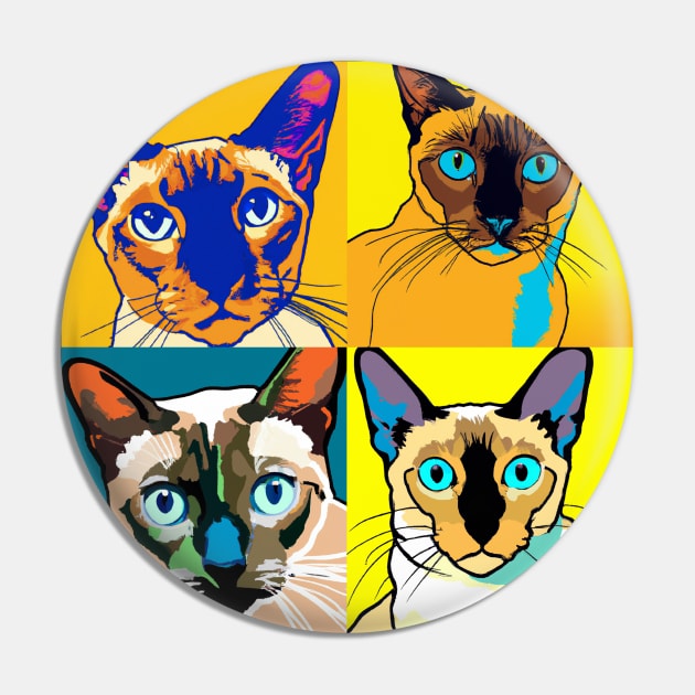 Tonkinese Pop Art - Cat Lover Gift Pin by PawPopArt