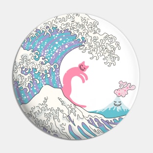 Psychodelic Bubblegum Kunagawa Surfer Cat Pin