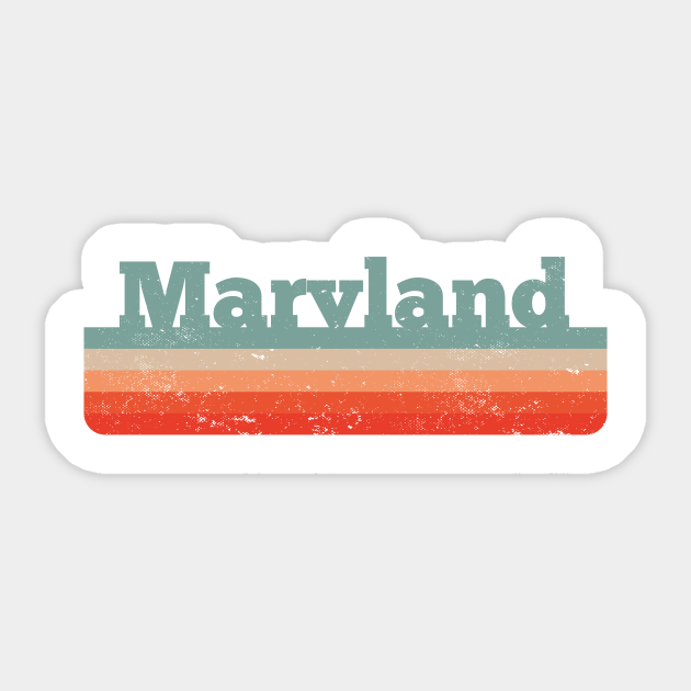 Vintage Maryland Distressed Retro 80s 90s - Usa - Sticker