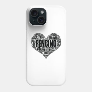 Fencing Heart Saber Epee Fence Gift print Phone Case