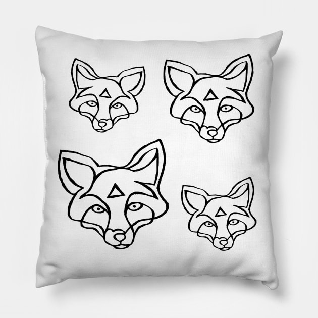 Minimal Fox Pattern, Fox Pack Pillow by badlydrawnbabe