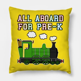 All Aboard For Pre-K Steam Train Pillow