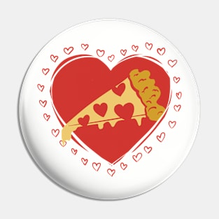 Pizza Is My Valentine Illustration Pin