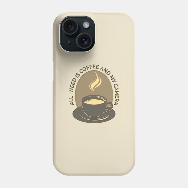 All I need is Coffee and My Camera Cream Phone Case by Kylie Paul