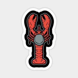 Funny Lobster with hat - Seafood Magnet