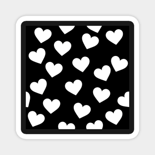 Black and white hearts print Magnet