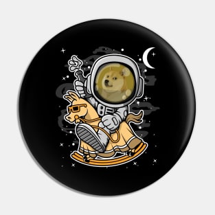 Astronaut Horse Dogecoin DOGE Coin To The Moon Crypto Token Cryptocurrency Blockchain Wallet Birthday Gift For Men Women Kids Pin