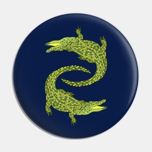 Crocodiles (Navy and Green Palette) Pin