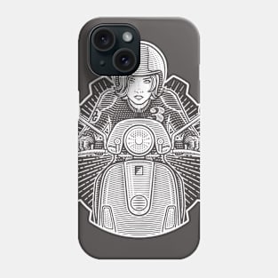 DoubleGood Scootergirl [white print] Phone Case