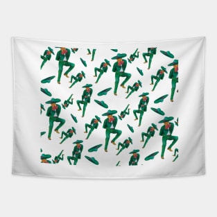 Green Charro Folklorico Dancer Pattern Tapestry