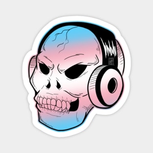 Trans Pride Fanged Skull Magnet