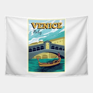 Venice, Italy - Vintage Travel Poster Tapestry