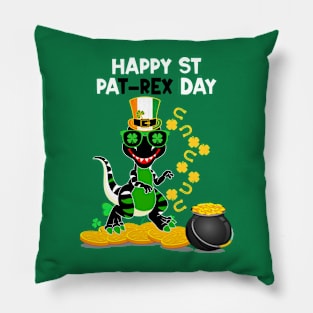 happy st pat rex day Dinosaur Pillow