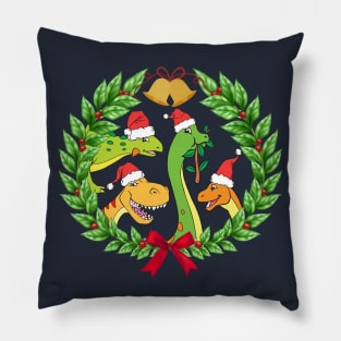 Cute Dinosaur Christmas Santa Hats Pillow