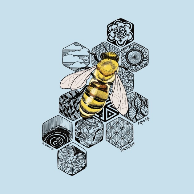 Golden Honey Bee Doodle by mernstw