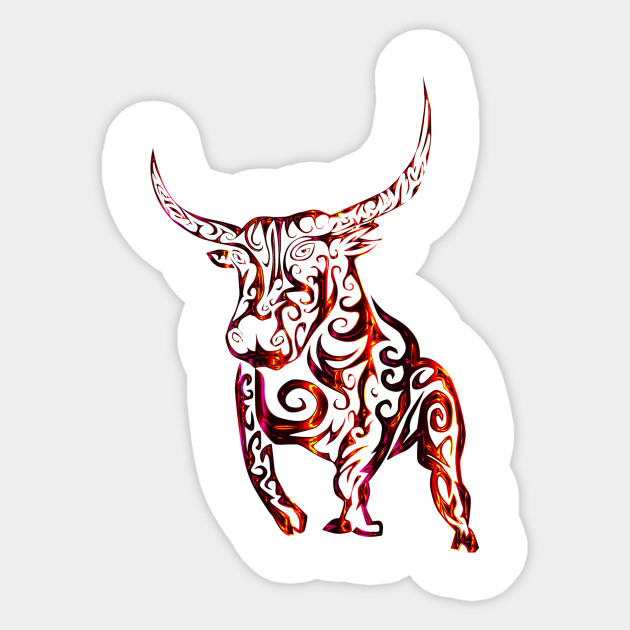 Fire Bull Bull Sticker Teepublic