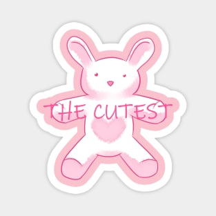 The cutest bunny pink and white Magnet