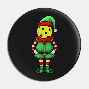 Funny Pickleball Christmas Elf Pin