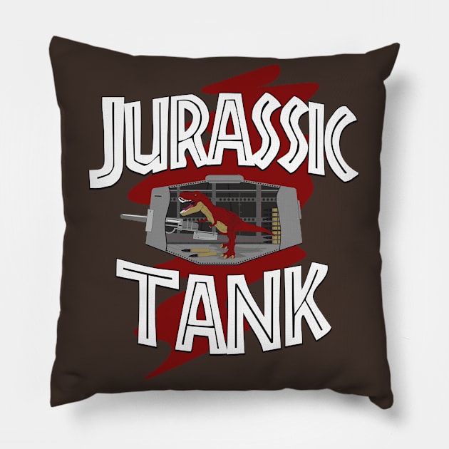 Jurassic tank. Tyrannosaurus loading guns Pillow by FAawRay