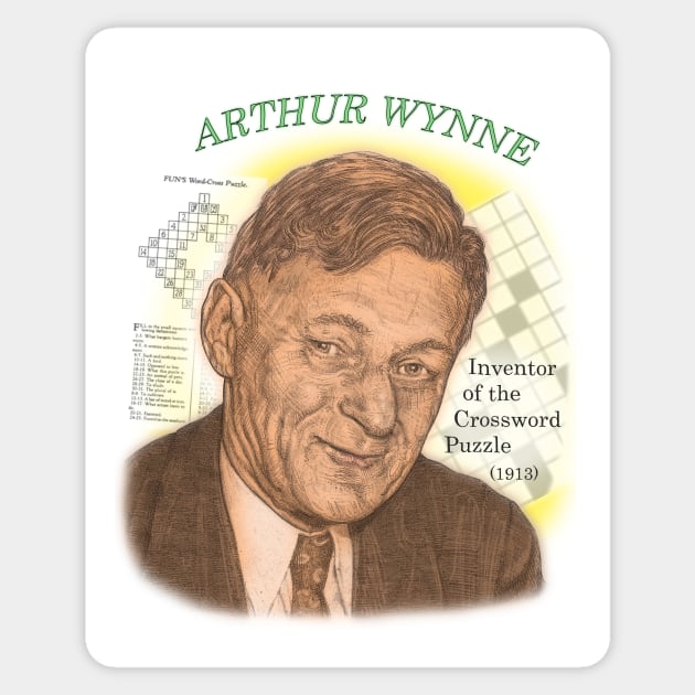 Arthur Wynne Inventor of the Crossword Puzzle Inventor Sticker