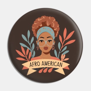 Afro American Woman Pin
