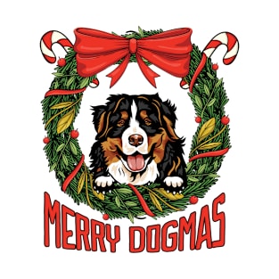 Merry Dogmas Christmas Bernese Mountain Dog Owner T-Shirt