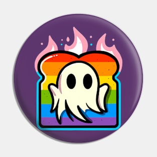 LGBT+ Pride Ghost on Toast Pin