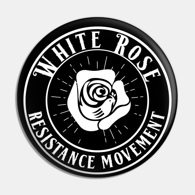 THE WHITE ROSE (WW2 RESISTANCE SYMBOL) Pin by theanomalius_merch
