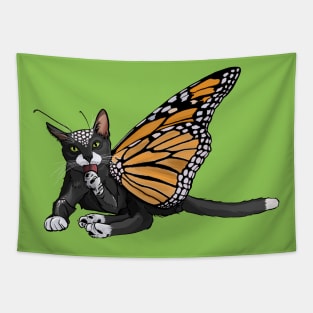 Spotted Black Monarch Flitter Kitty Tapestry