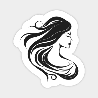 woman hair salon logo design t-shirt Magnet