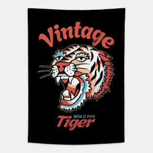 Vintage Tiger Wild & Free Tapestry