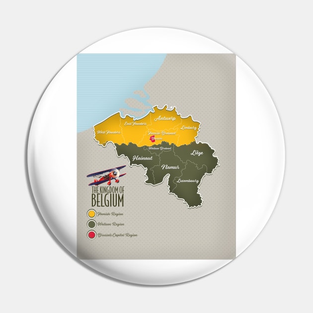 Kingdom of Belgium beautiful map Pin by nickemporium1