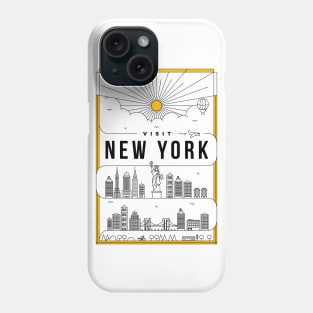 New York Minimal Lineal Poster Phone Case