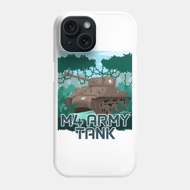 M4 Sherman Battle Tank Military Armed Forces Novelty Gift Phone Case by Airbrush World