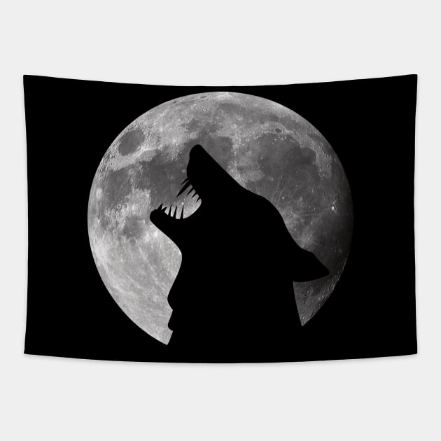 Werewolf Moon Silhouette Tapestry by ATG Designs