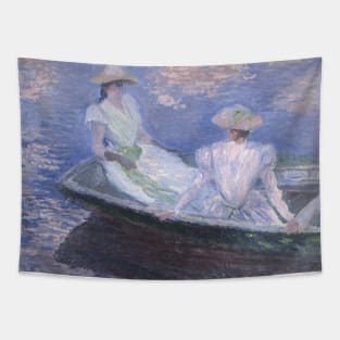 On the Boat by Claude Monet Tapestry