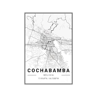 Cochabamba Light City Map T-Shirt