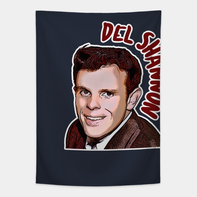 Del Shannon Retro Styled Tribute Artwork Tapestry by DankFutura