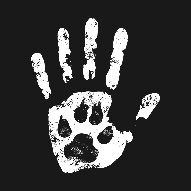 Pet Lovers Hand and Paw Print Paint by polliadesign