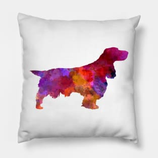 Field Spaniel in watercolor Pillow