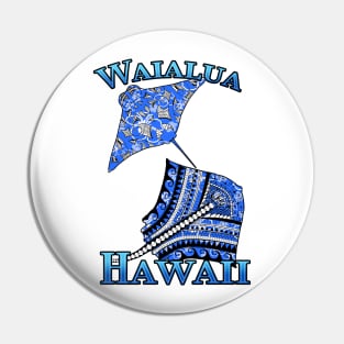 Waialua Vacation Tribal Stingrays Pin