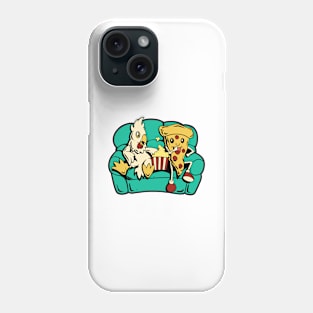 Chicken and pizza eat popcorn Phone Case