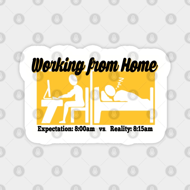 Working from Home:  Expectation vs. Reality Magnet by Teeman