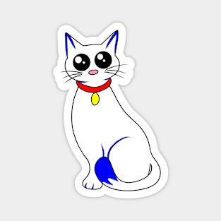 Cute white kitty Magnet