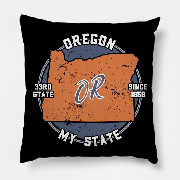 Oregon My State Patriot State Tourist Gift Pillow by atomguy