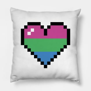 Polysexual 8 bit heart Pillow