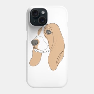 Basset Hound - one line drawing Phone Case