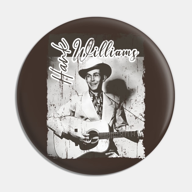 Hank Williams Brown color Pin by freshtext Apparel10