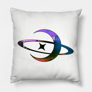 Glitchcore Moon Space Glitch Art Pillow